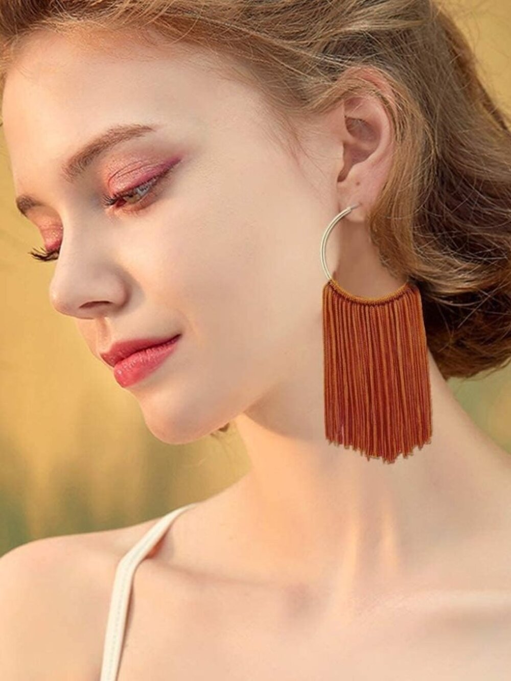 Boho Tassel Earrings for Women Bohemian Hoop Drop Tassels Western Earrings